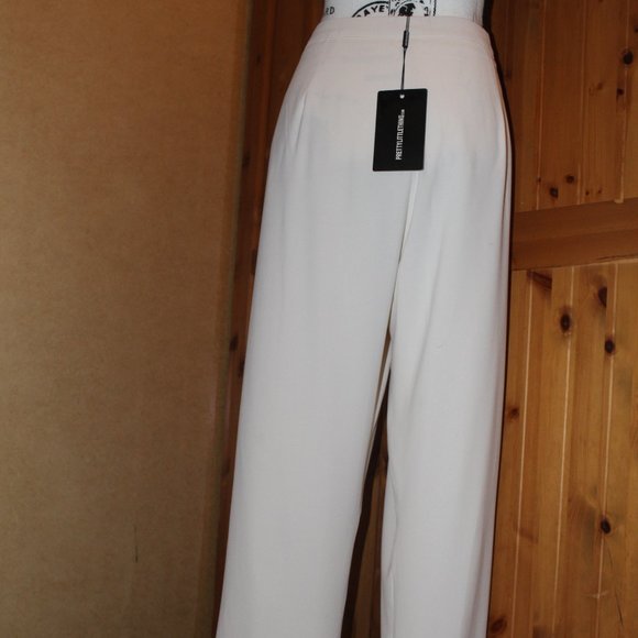 Pretty Little Thing Cream Tailored Trousers Size 12 NWT - Picture 10 of 15